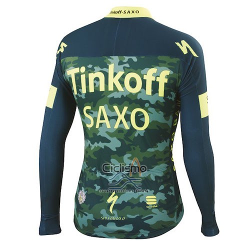 Tinkoff Saxo Bank Ropa Ciclismo Culotte Largo 2016 Mangas Largas AMarillo y Verde